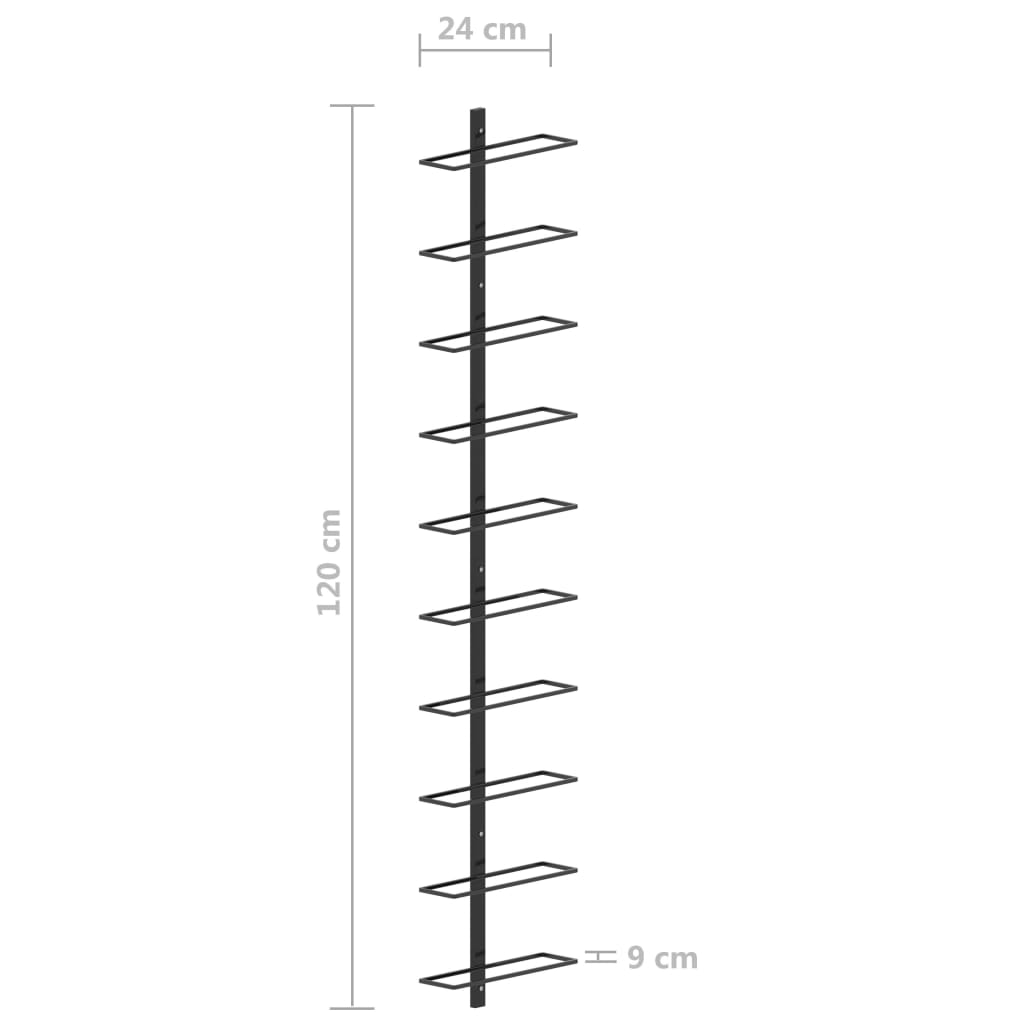 8719883979045_g_en_hd_5 vidaXL Wall-mounted Wine Rack for 10 Bottles Black Metal - Image 6