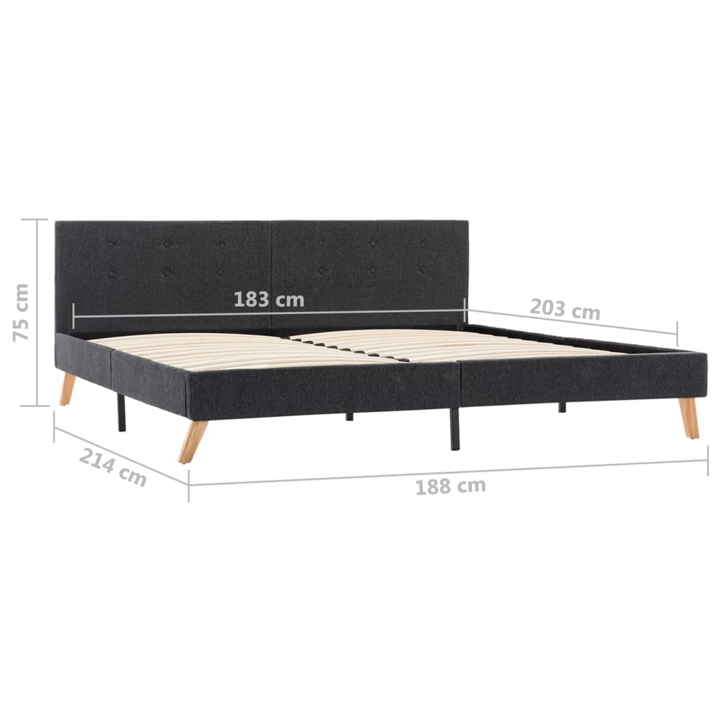 8719883979113_g_en_hd_7 vidaXL Bed Frame without Mattress Grey Fabric 183x203 cm King - Image 8
