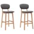 vidaXL Bar Stools 2 pcs Dark Grey Fabric