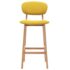 vidaXL Bar Stools 2 pcs Mustard Yellow Fabric - Image 3