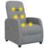 vidaXL Massage Chair Light Grey Fabric - Image 6