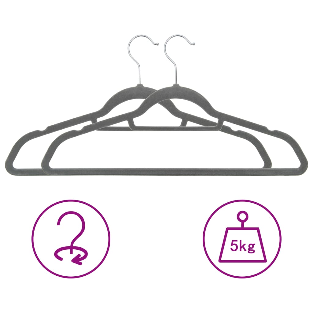 8719883994147_g_en_hd_2 vidaXL 50 pcs Clothes Hanger Set Anti-slip Grey Velvet - Image 3