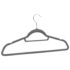 vidaXL 50 pcs Clothes Hanger Set Anti-slip Grey Velvet - Image 5