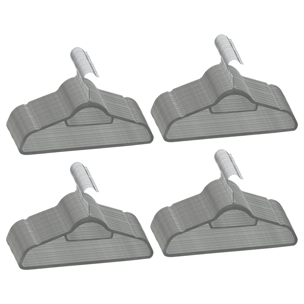 8719883994154_g_en_hd_1 vidaXL 100 pcs Clothes Hanger Set Anti-slip Grey Velvet - Image 2
