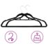 vidaXL 50 pcs Clothes Hanger Set Anti-slip Black Velvet - Image 3