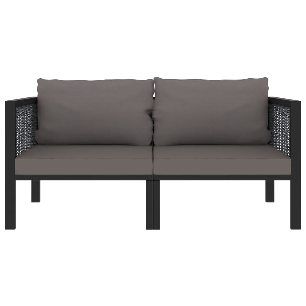 8719883994505_g_en_hd_1 vidaXL 2-Seater Sofa with Cushions Anthracite Poly Rattan - Image 2