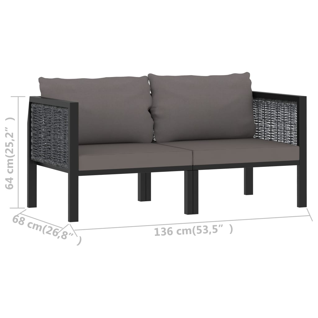 8719883994505_g_en_hd_7 vidaXL 2-Seater Sofa with Cushions Anthracite Poly Rattan - Image 8