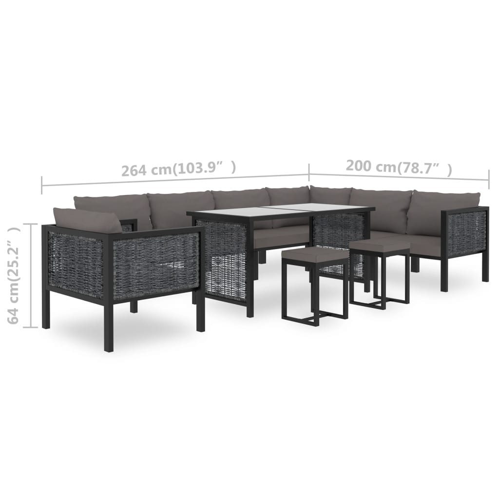 8719883994550_g_en_hd_12 vidaXL 10 Piece Garden Lounge Set with Cushions Poly Rattan Anthracite - Image 13