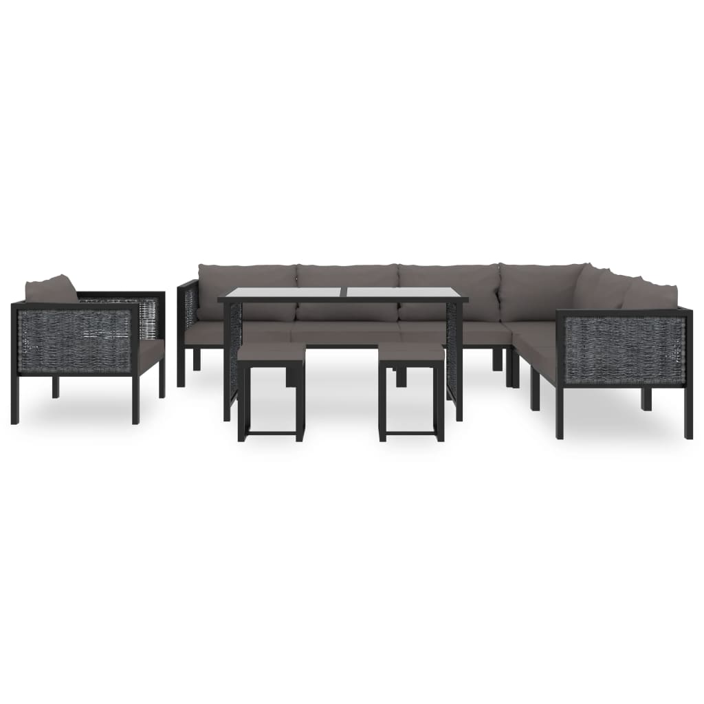 8719883994550_g_en_hd_2 vidaXL 10 Piece Garden Lounge Set with Cushions Poly Rattan Anthracite - Image 3