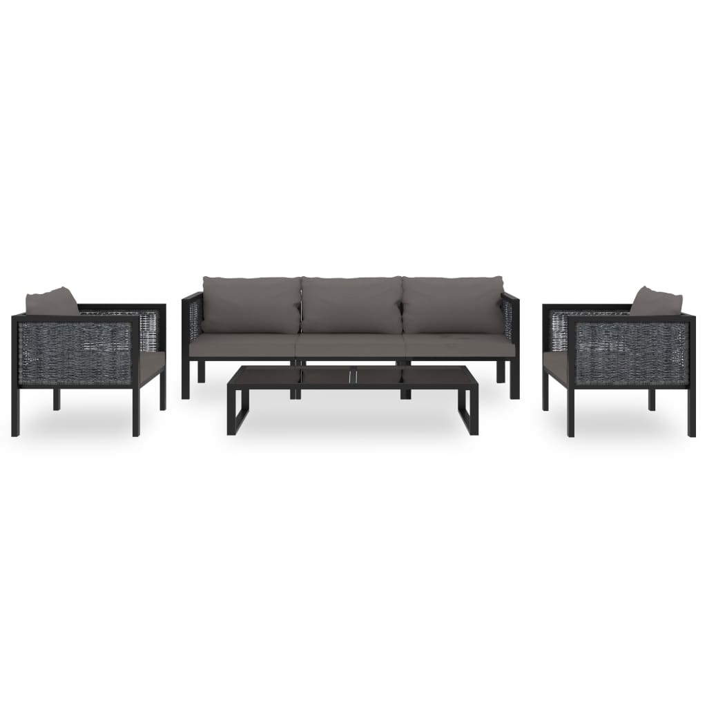 8719883994581_g_en_hd_1 vidaXL 6 Piece Garden Lounge Set with Cushions Poly Rattan Anthracite - Image 2