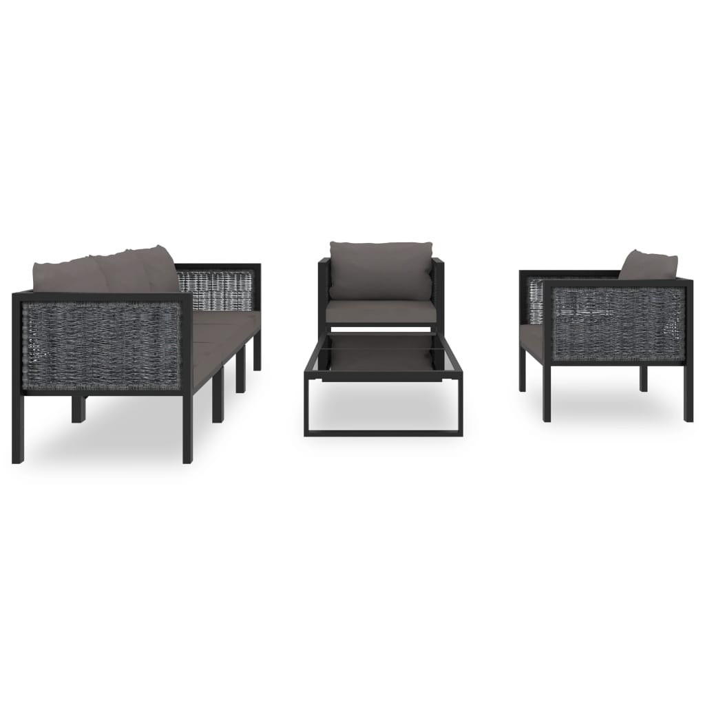 8719883994581_g_en_hd_2 vidaXL 6 Piece Garden Lounge Set with Cushions Poly Rattan Anthracite - Image 3