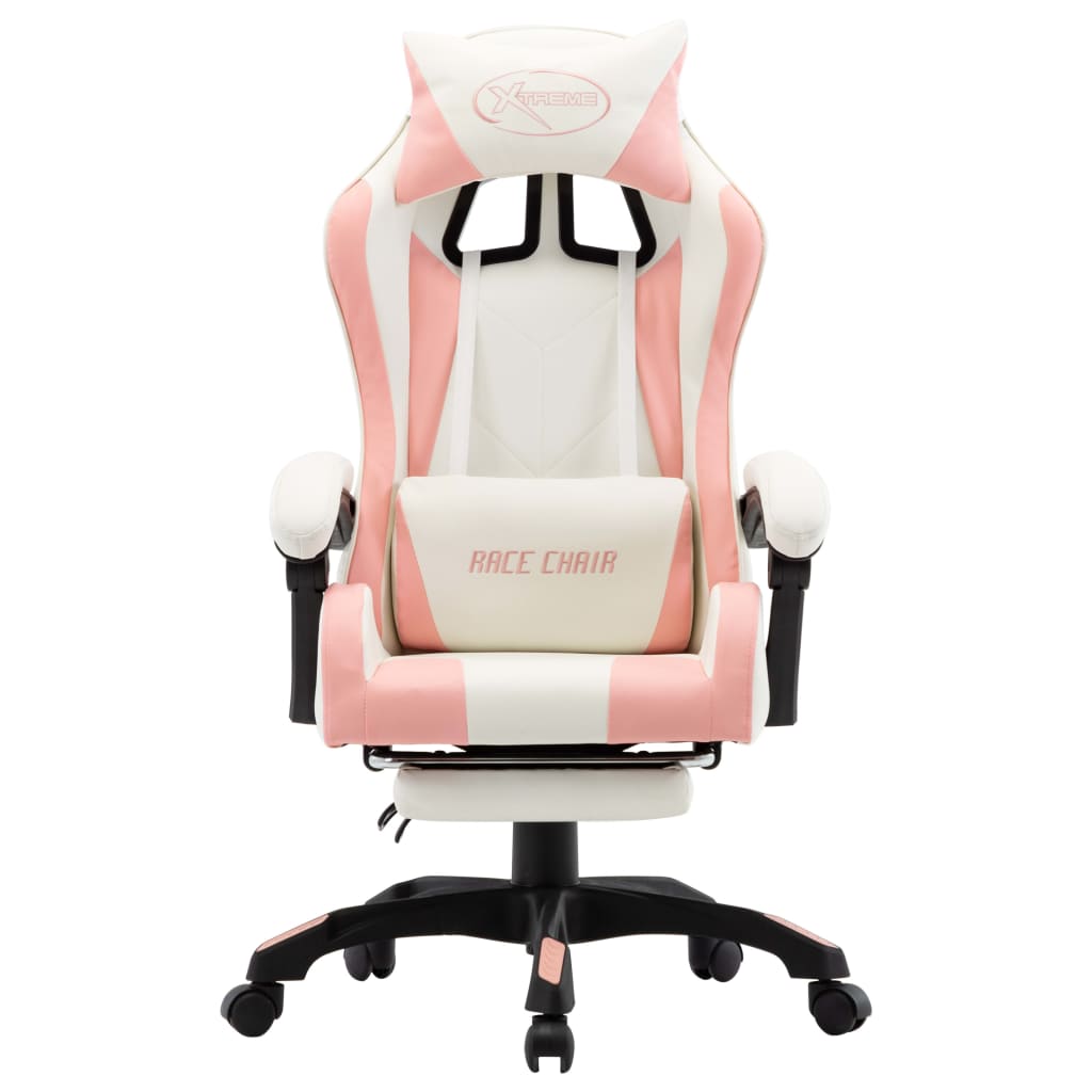 8719883995113_g_en_hd_1 vidaXL Racing Chair with Footrest Pink and White Faux Leather - Image 2