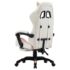 vidaXL Racing Chair with Footrest Pink and White Faux Leather - Image 5
