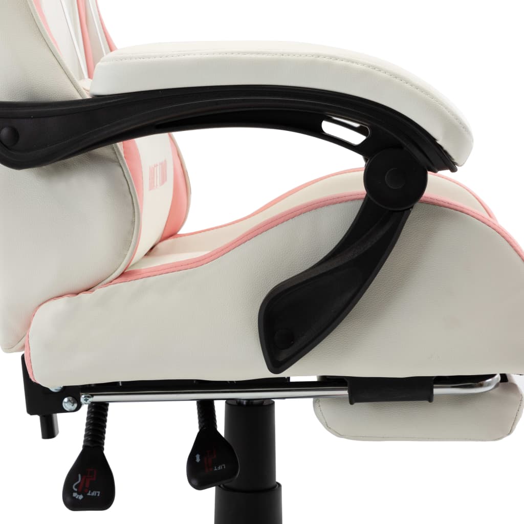 8719883995113_g_en_hd_6 vidaXL Racing Chair with Footrest Pink and White Faux Leather - Image 7