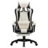 vidaXL Racing Chair with Footrest Black and White Faux Leather - Image 2