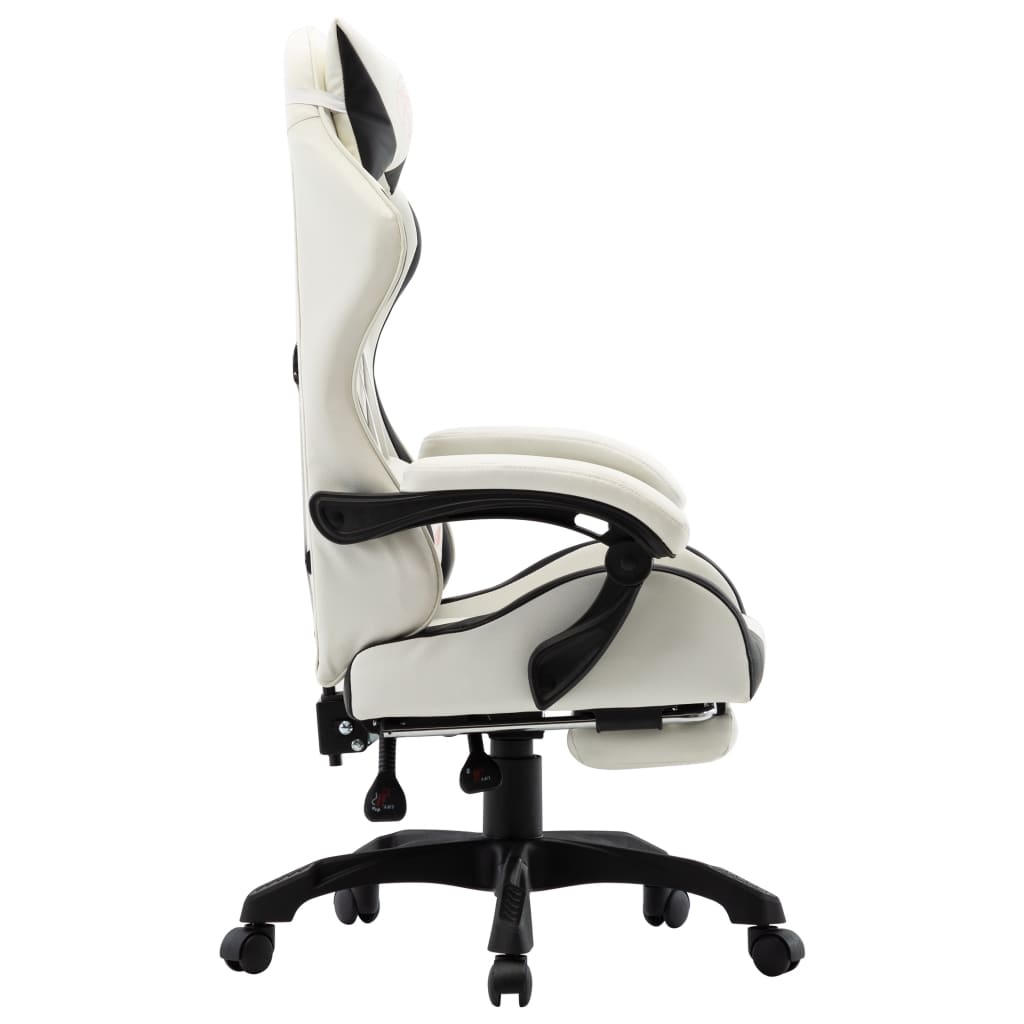 8719883995120_g_en_hd_2 vidaXL Racing Chair with Footrest Black and White Faux Leather - Image 3