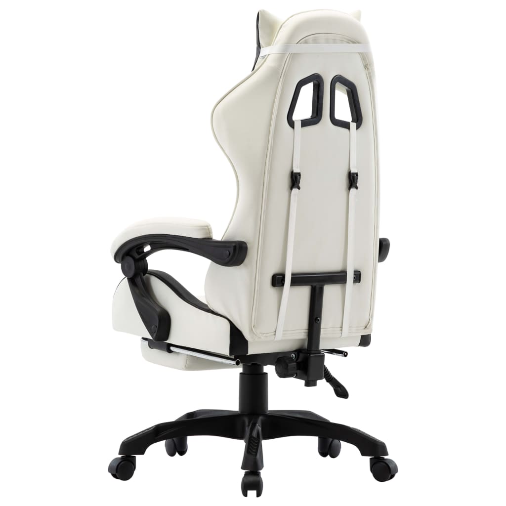 8719883995120_g_en_hd_4 vidaXL Racing Chair with Footrest Black and White Faux Leather - Image 5