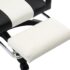 vidaXL Racing Chair with Footrest Black and White Faux Leather - Image 6