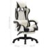 vidaXL Racing Chair with Footrest Black and White Faux Leather - Image 8