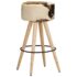 vidaXL Bar Stools 2 pcs Brown Rough Mango Wood and Real Leather - Image 9