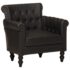 vidaXL Armchair Black Real Goat Leather