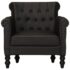 vidaXL Armchair Black Real Goat Leather - Image 2