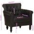 vidaXL Armchair Black Real Goat Leather - Image 9