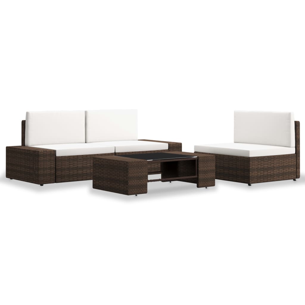 8720286001820_a_en_hd_1 vidaXL 4 Piece Garden Lounge Set Poly Rattan Brown - Image 1