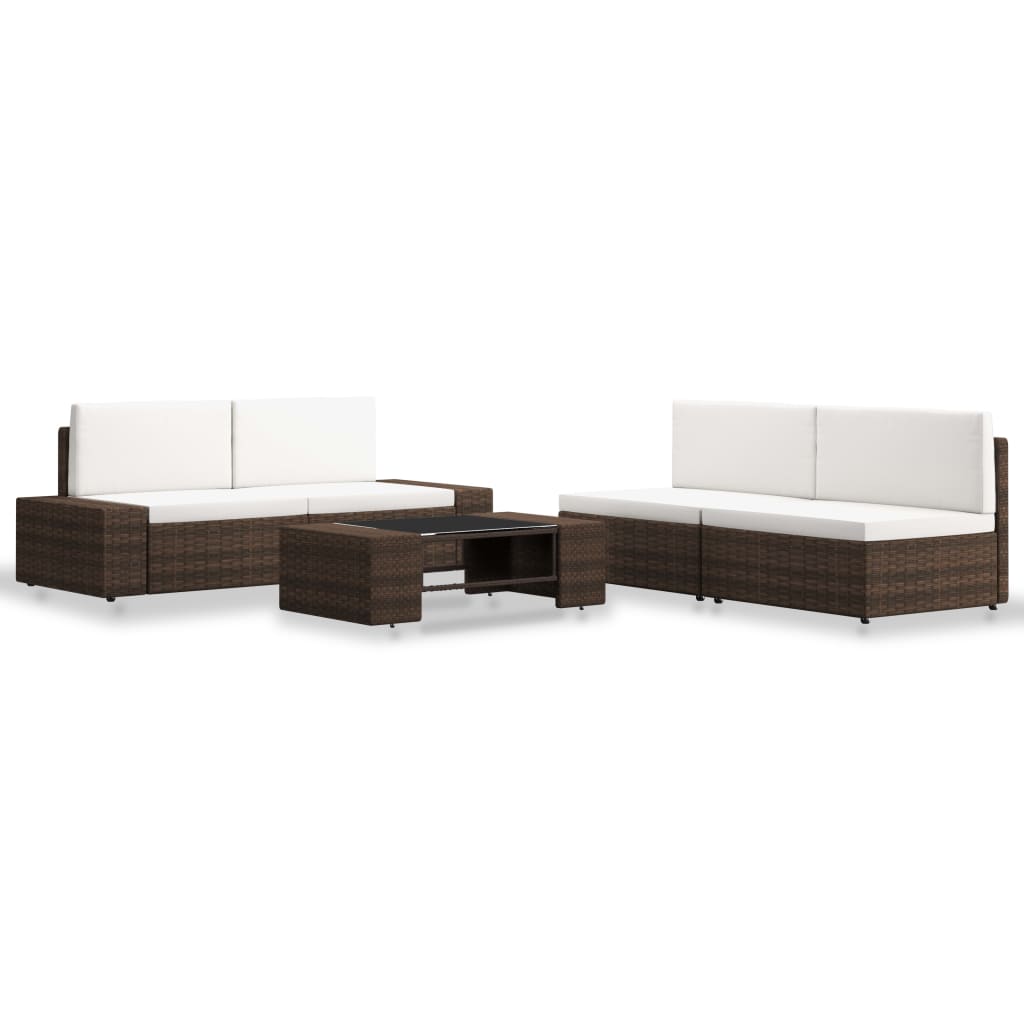 8720286001875_a_en_hd_1 vidaXL 5 Piece Garden Lounge Set Poly Rattan Brown - Image 1