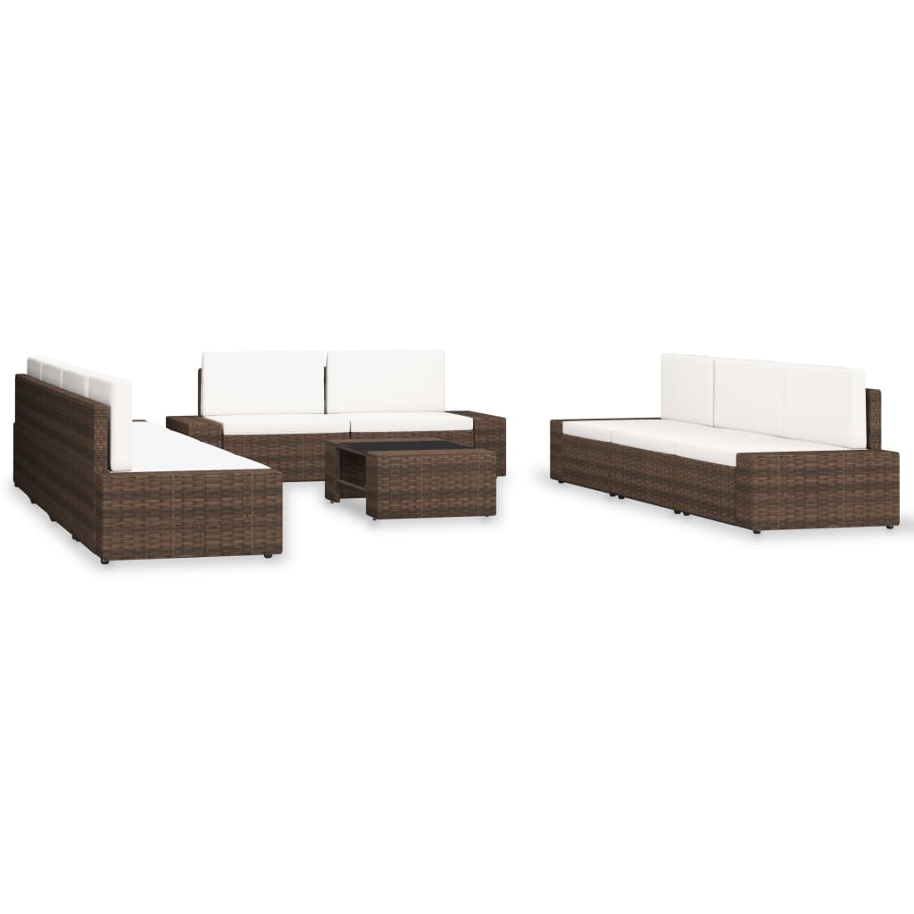 8720286001882_a_en_hd_1 vidaXL 10 Piece Garden Lounge Set Poly Rattan Brown - Image 1