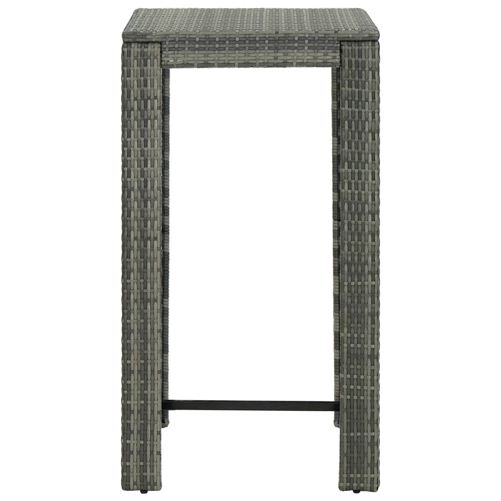 8720286003084_g_en_hd_1 vidaXL Garden Bar Table Grey 60.5x60.5x110.5 cm Poly Rattan - Image 2