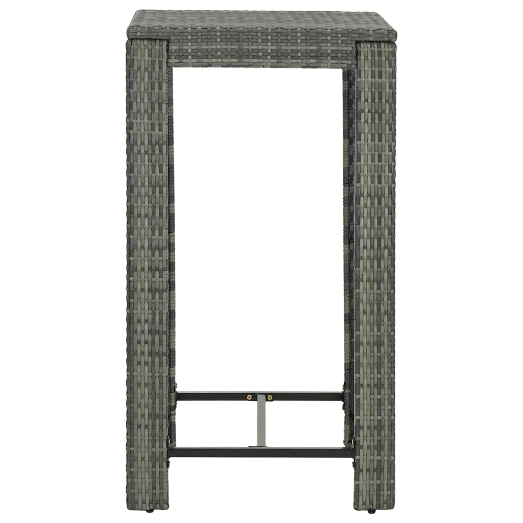 8720286003084_g_en_hd_2 vidaXL Garden Bar Table Grey 60.5x60.5x110.5 cm Poly Rattan - Image 3