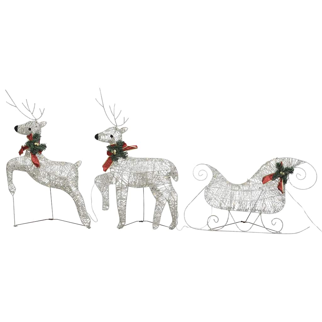 8720286005828_a_en_hd_1 vidaXL Reindeer & Sleigh Christmas Decoration 60 LEDs Outdoor Gold - Image 2