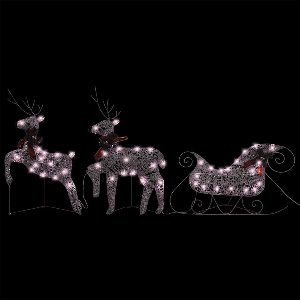 8720286005828_g_en_hd_1 vidaXL Reindeer & Sleigh Christmas Decoration 60 LEDs Outdoor Gold - Image 3