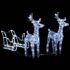 vidaXL Reindeers & Sleigh Christmas Decoration 160 LEDs 130 cm Acrylic - Image 3
