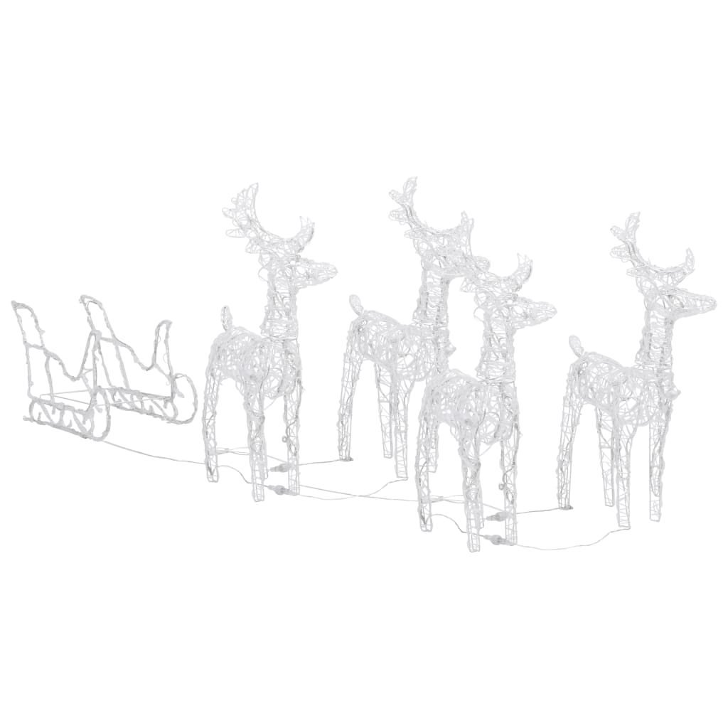 8720286005859_a_en_hd_1 vidaXL Reindeers & Sleigh Christmas Decoration 280x28x55 cm Acrylic - Image 2