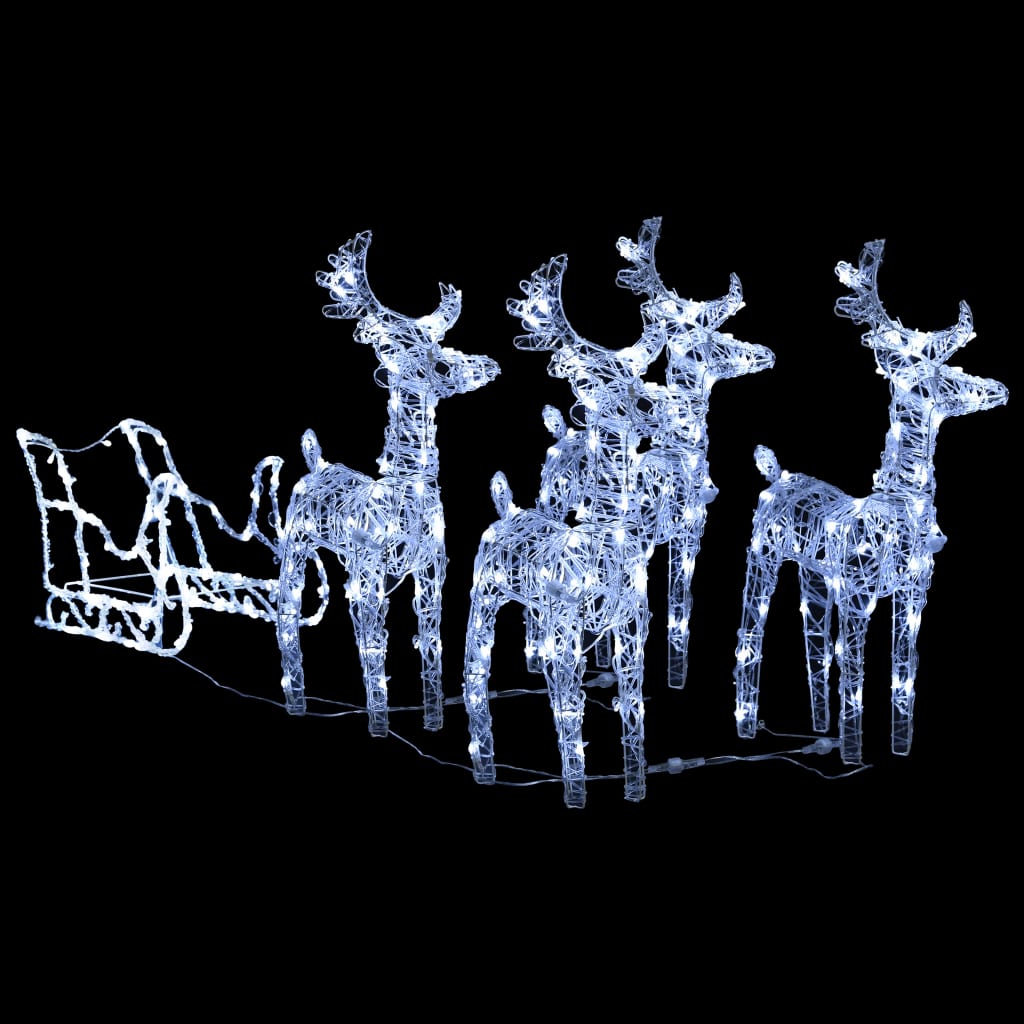 8720286005859_g_en_hd_1 vidaXL Reindeers & Sleigh Christmas Decoration 280x28x55 cm Acrylic - Image 3
