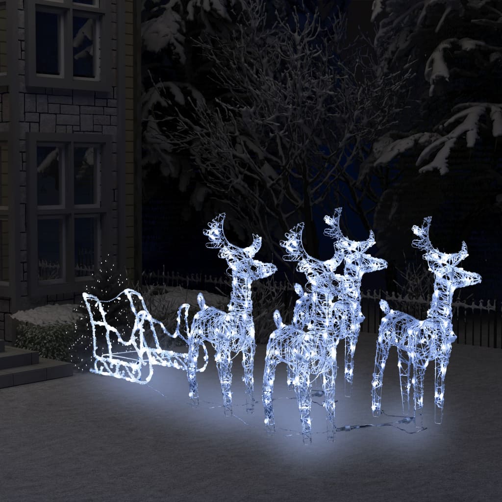 8720286005859_m_en_hd_1 vidaXL Reindeers & Sleigh Christmas Decoration 280x28x55 cm Acrylic - Image 1