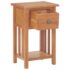 vidaXL Magazine Table with Drawer 35x27x55 cm Solid Oak Wood - Image 2