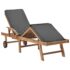 vidaXL Sun Loungers with Cushions 2 pcs Solid Teak Wood Dark Grey - Image 7