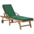 vidaXL Sun Loungers with Cushions 2 pcs Solid Teak Wood Green - Image 2