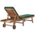 vidaXL Sun Loungers with Cushions 2 pcs Solid Teak Wood Green - Image 5