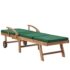 vidaXL Sun Loungers with Cushions 2 pcs Solid Teak Wood Green - Image 6
