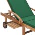 vidaXL Sun Loungers with Cushions 2 pcs Solid Teak Wood Green - Image 8