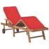 vidaXL Sun Loungers with Cushions 2 pcs Solid Teak Wood Red - Image 7