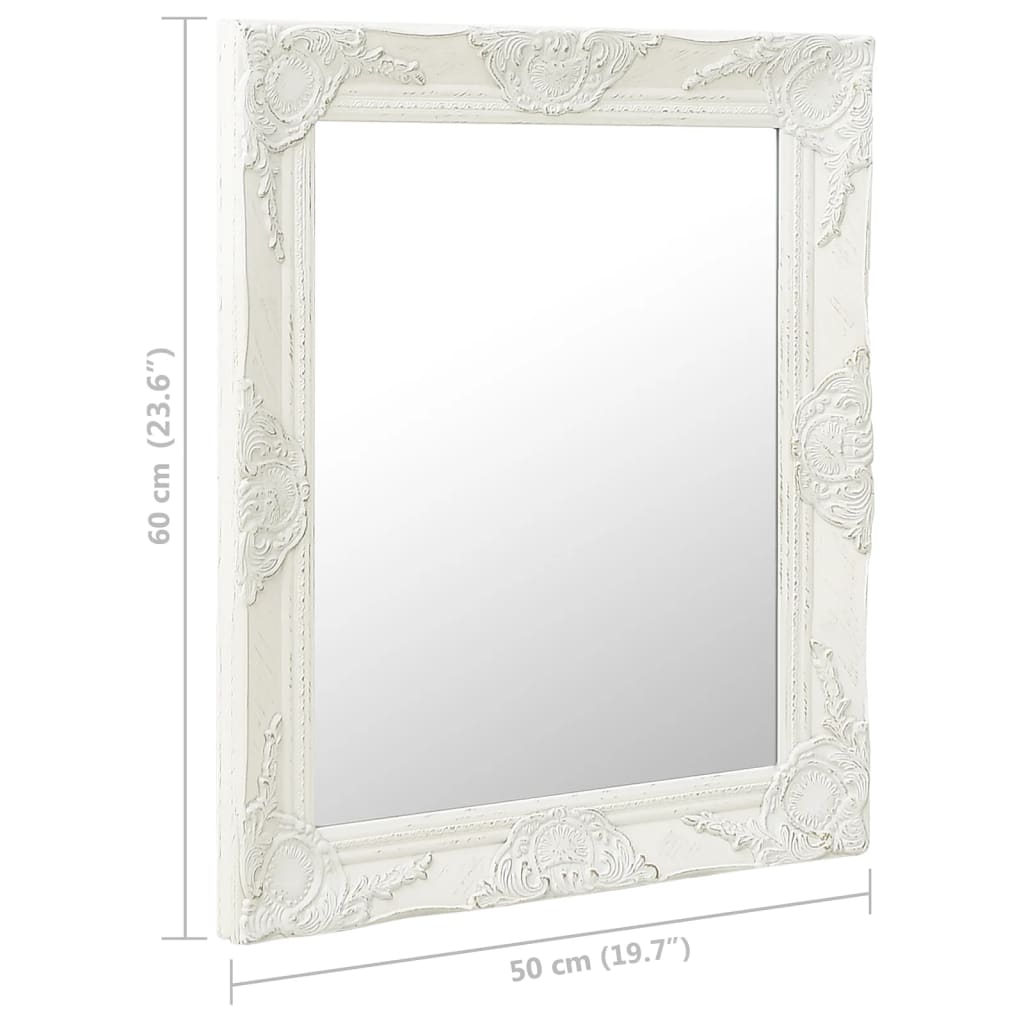 8720286009345_g_en_hd_5 vidaXL Wall Mirror Baroque Style 50x60 cm White - Image 6