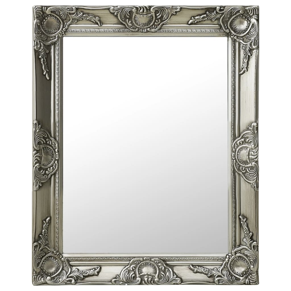 8720286009369_g_en_hd_1 vidaXL Wall Mirror Baroque Style 50x60 cm Silver - Image 2