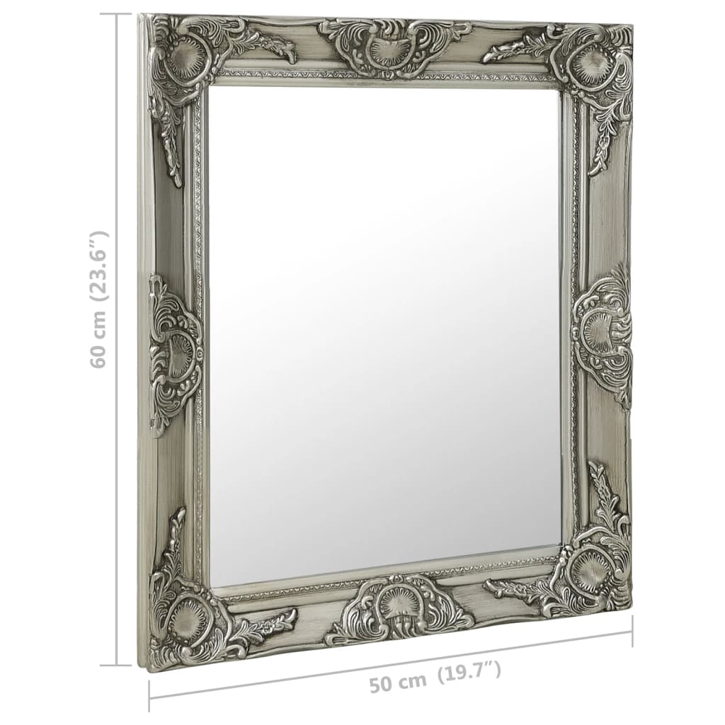 8720286009369_g_en_hd_5 vidaXL Wall Mirror Baroque Style 50x60 cm Silver - Image 6