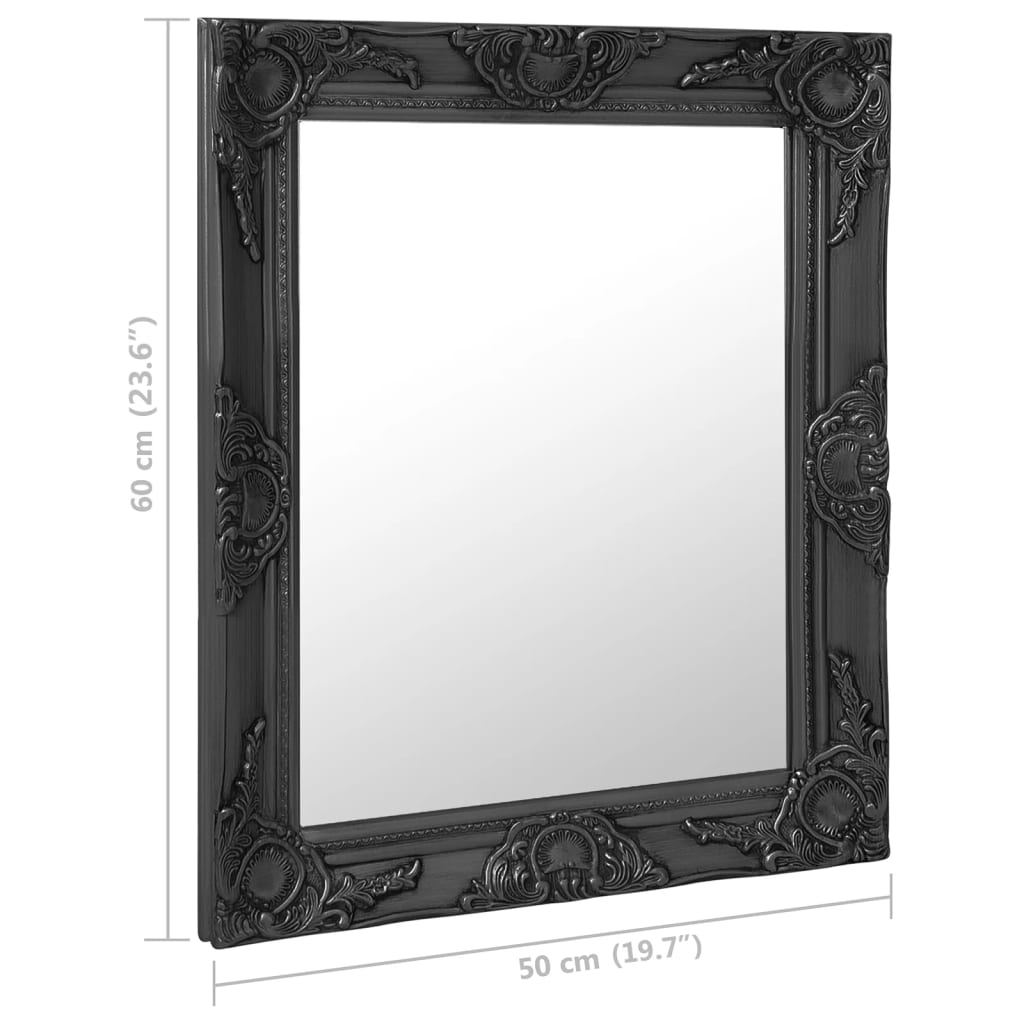 8720286009376_g_en_hd_5 vidaXL Wall Mirror Baroque Style 50x60 cm Black - Image 6