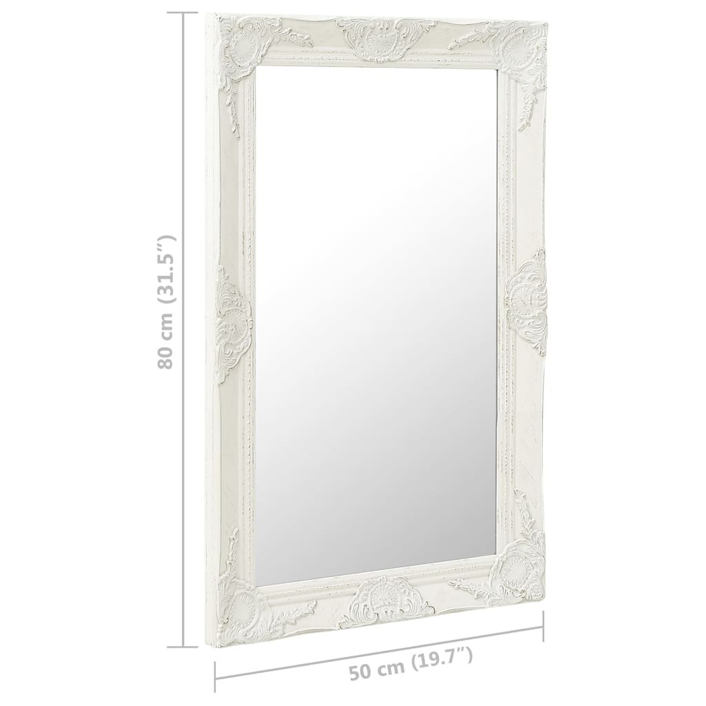 8720286009383_g_en_hd_4 vidaXL Wall Mirror Baroque Style 50x80 cm White - Image 5